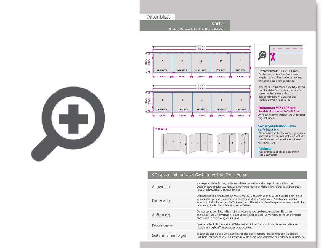 Product Bild hochzeitskarte__gefalzt_auf_quadrat_10_5_cm_x_10_5_cm__vertikaler_wickelfalz__10-seitig